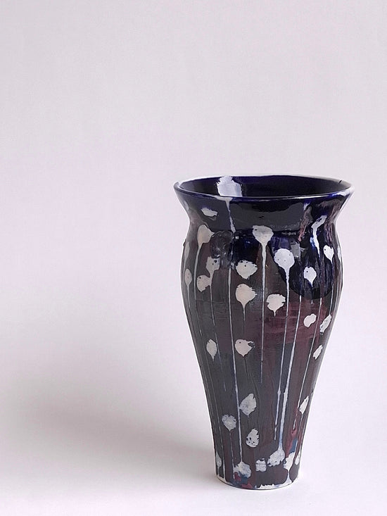 COBALT DOTS (LARGE VASE)