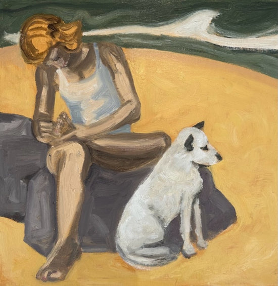 BEACH GIRL AND DOG