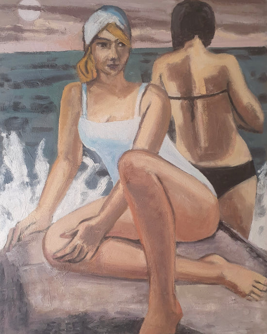 YOUNG WOMEN BY THE SEA